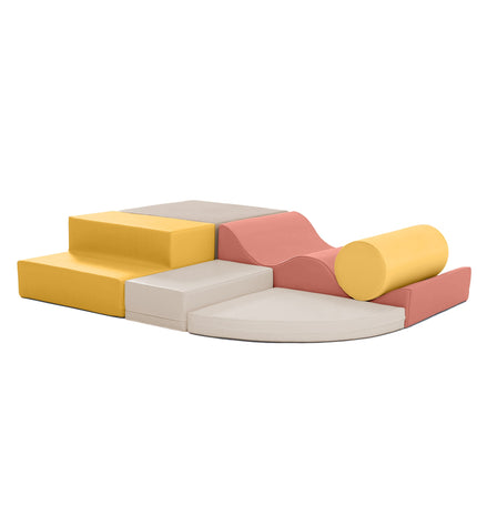 Soft Play 6 Foam Block Set - Pastel Pink Explorer
