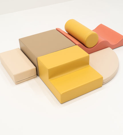 Soft Play 6 Foam Block Set - Pastel Pink Explorer
