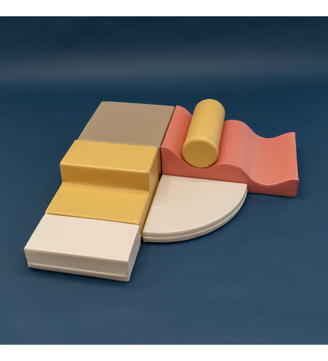 Soft Play 6 Foam Block Set - Pastel Pink Explorer