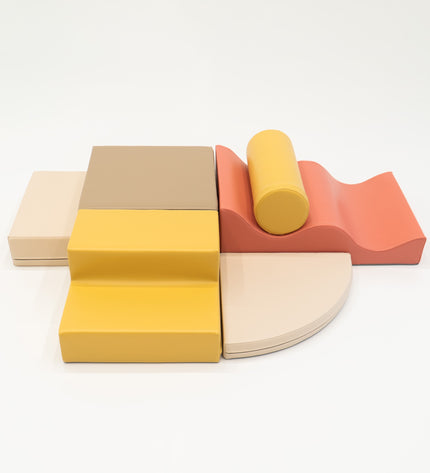 Soft Play 6 Foam Block Set - Pastel Pink Explorer