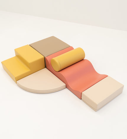 Soft Play 6 Foam Block Set - Pastel Pink Explorer