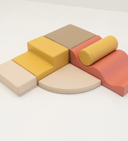 Soft Play 6 Foam Block Set - Pastel Pink Explorer