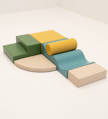 Soft Play 6 Foam Block Set - Pastel Turquoise Explorer