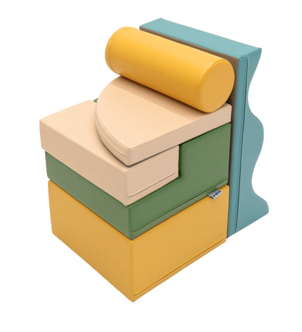 Soft Play 6 Foam Block Set - Pastel Turquoise Explorer