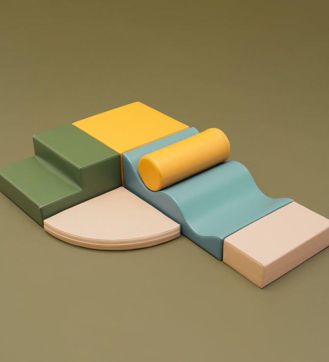 Soft Play 6 Foam Block Set - Pastel Turquoise Explorer