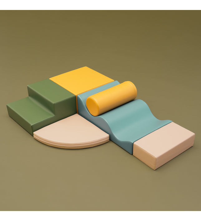 Soft Play 6 Foam Block Set - Pastel Turquoise Explorer