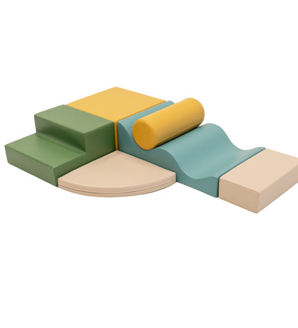 Soft Play 6 Foam Block Set - Pastel Turquoise Explorer