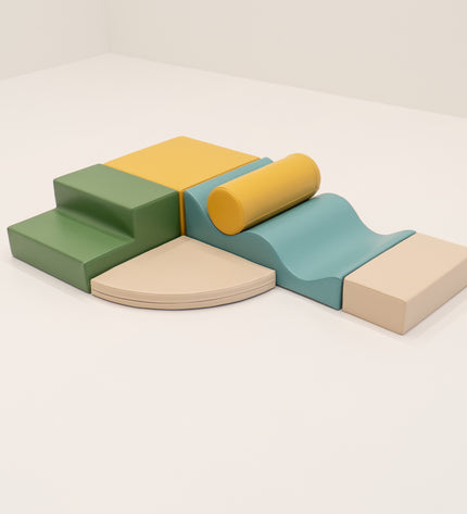 Soft Play 6 Foam Block Set - Pastel Turquoise Explorer