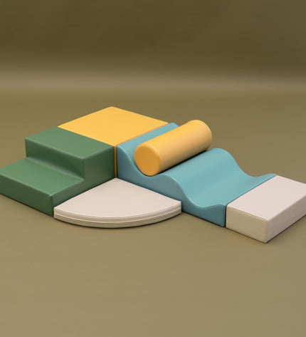 Soft Play 6 Foam Block Set - Pastel Turquoise Explorer