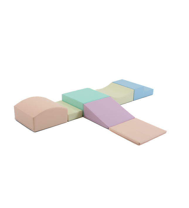 Soft Play 7 Foam Block Set - Light Pastel Little Crawler