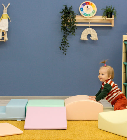 Soft Play 7 Foam Block Set - Light Pastel Little Crawler