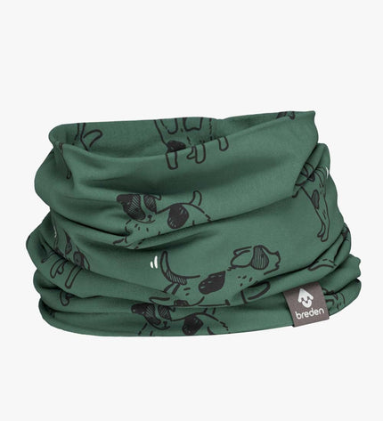Kids Neck Tube For Autumn And Spring TOBIAS - Green Dogs