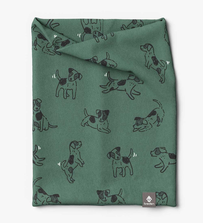 Kids Neck Tube For Autumn And Spring TOBIAS - Green Dogs