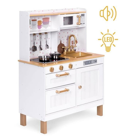 Large Wooden Play Kitchen with Sounds and LED