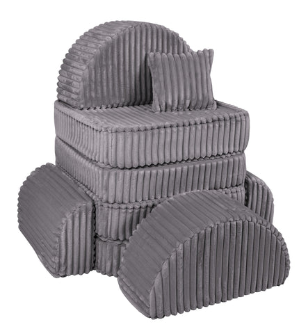 Medium Modular Sofa for Kids - Churros Jurassic Grey Plus
