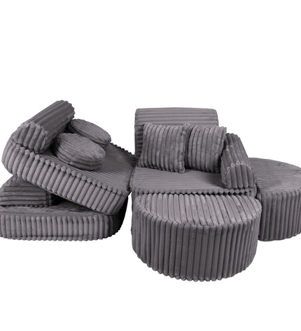 Medium Modular Sofa for Kids - Churros Jurassic Grey Plus