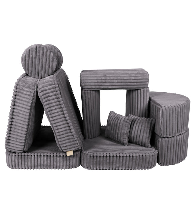 Medium Modular Sofa for Kids - Churros Jurassic Grey Plus