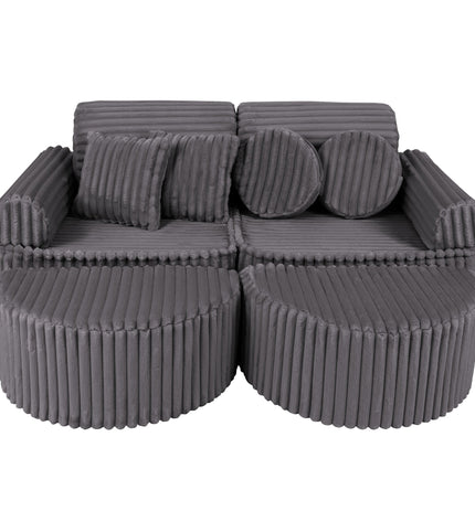 Medium Modular Sofa for Kids - Churros Jurassic Grey Plus