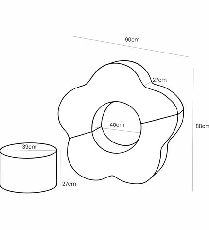MeowBaby® Foam Flower Shape Set, 3 Elements, Bearly Cream