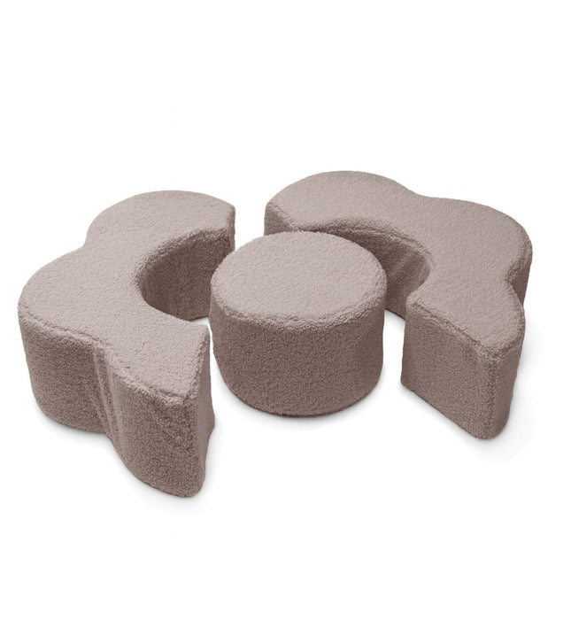 MeowBaby® Foam Flower Shape Set, 3 Elements, Bearly Light Grey