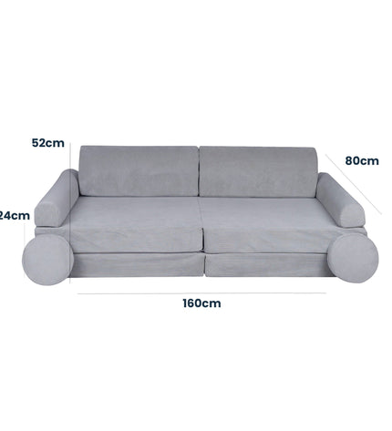 MeowBaby® Large Slimcord Premium Sofa - Gray
