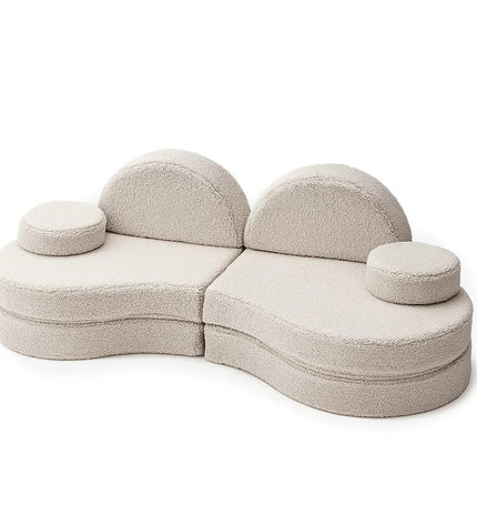 MeowBaby® Modular Sofa Coccolo for Kids – 6 Piece, Bearly Light Gray