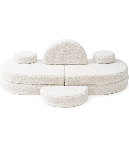 MeowBaby® Modular Sofa Coccolo for Kids – 6 Piece, Bearly Off-White