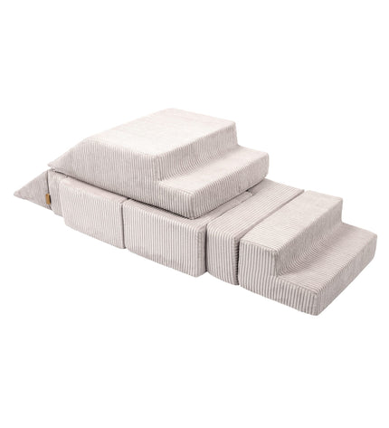 MeowBaby® Soft Velvet Bricks Sofa - Ecru