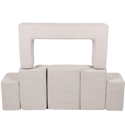 MeowBaby® Soft Velvet Bricks Sofa - Ecru