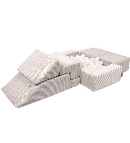 MeowBaby® Soft Velvet Bricks Sofa - Ecru