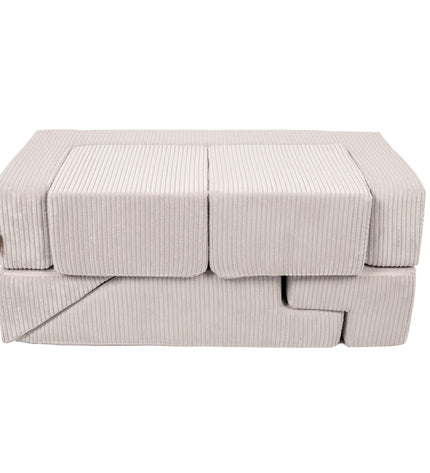 MeowBaby® Soft Velvet Bricks Sofa - Ecru