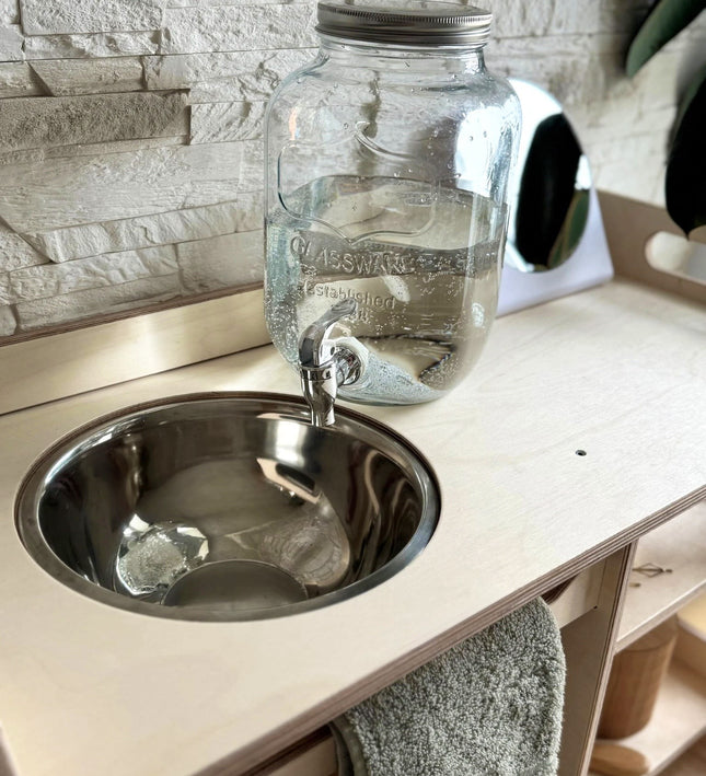 Montessori Wooden Washbasin With Storage for Kids - Large