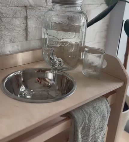 Montessori Wooden Washbasin With Storage for Kids - Small