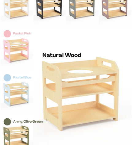 Montessori Wooden Washbasin With Storage for Kids - Small