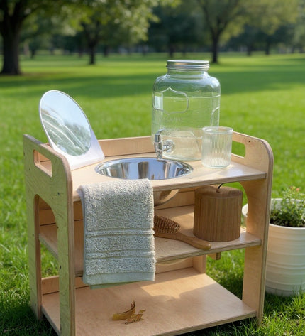 Small Single Montessori Wash Station with Lid