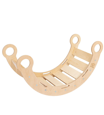 Snug Rocker for Kids - Natural With Pink Pillow