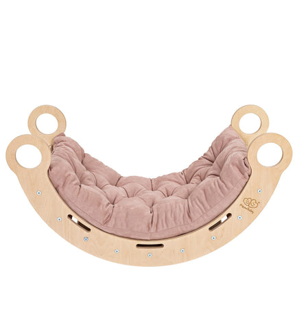 Snug Rocker for Kids - Natural With Pink Pillow