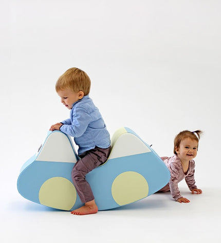 Soft Play Ride On Toy - Light Blue Car