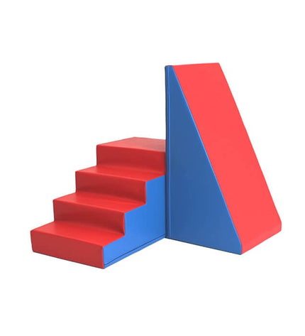 Soft Play Step and Slide Set - Blue and Red