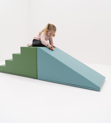 Soft Play Step and Slide Set - Pastel Turquoise