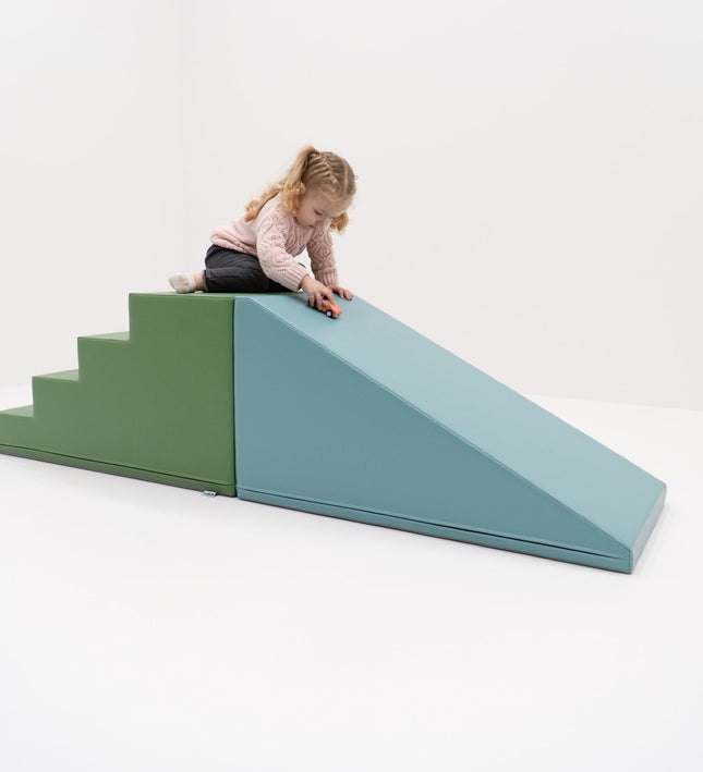 Soft Play Step and Slide Set - Pastel Turquoise