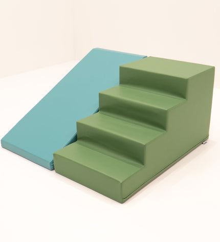 Soft Play Step and Slide Set - Pastel Turquoise