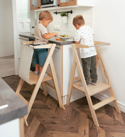 STEP'n'FOLD Foldable Helper Tower - Natural Wood