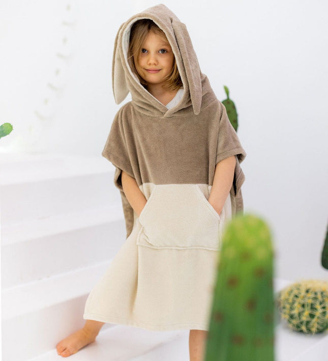 Surfbunny Kids Bath Poncho - Latte