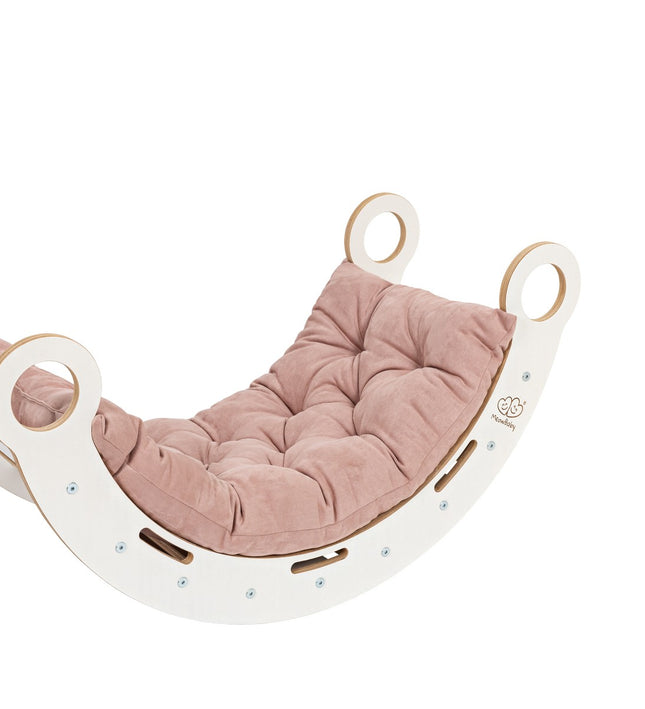 White Wooden Dream Rocker with Pillow and Slide - Medium