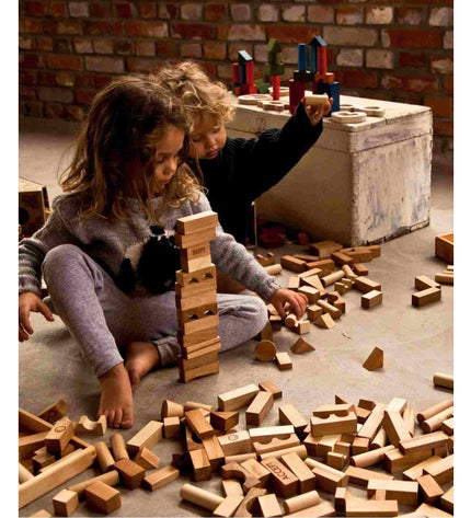Wooden Blocks in a Bag – Natural, 100 Pieces