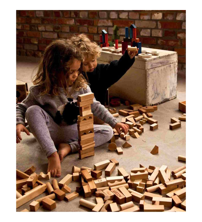 Wooden Blocks in a Bag – Natural, 100 Pieces