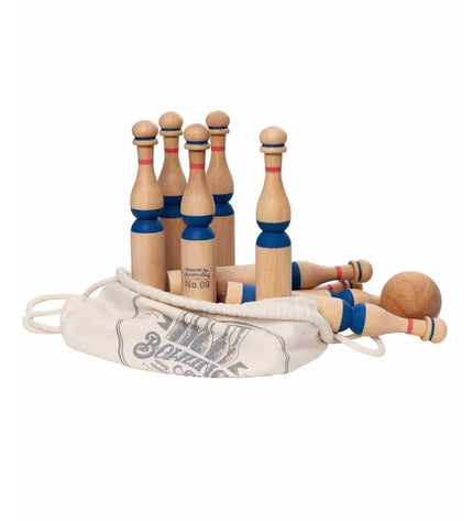 Wooden Bowling Pins - Blue