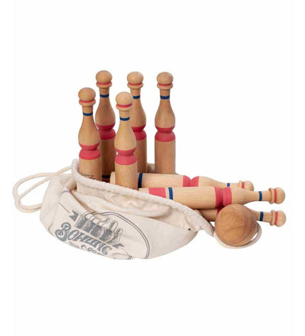Wooden Bowling Pins - Red