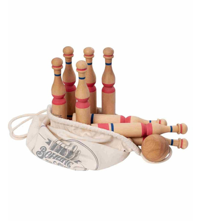 Wooden Bowling Pins - Red